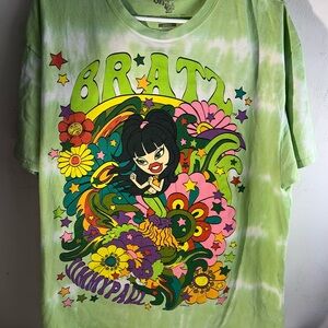 BRATZ DOLL T-shirt Women’s Jimmy Paul ‘Jade’ Tie Dye Green Y2K Style Cute/ L